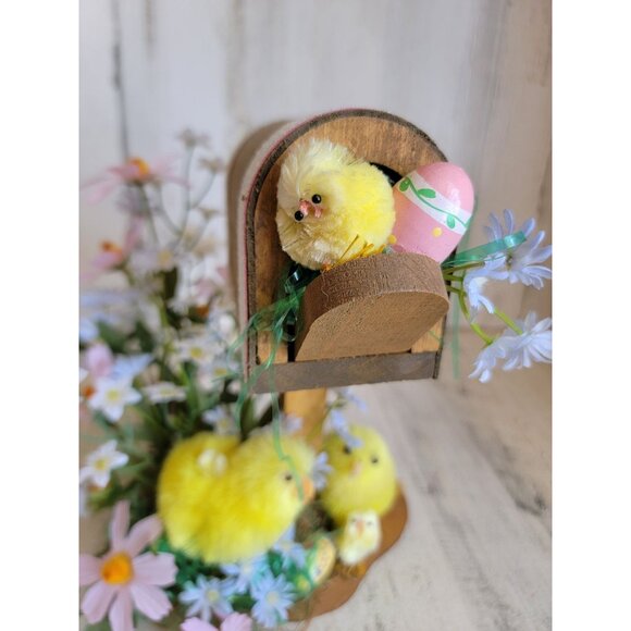 Unique decorative miniature mailbox chick Easter spring egg home decor flower - Picture 11 of 12